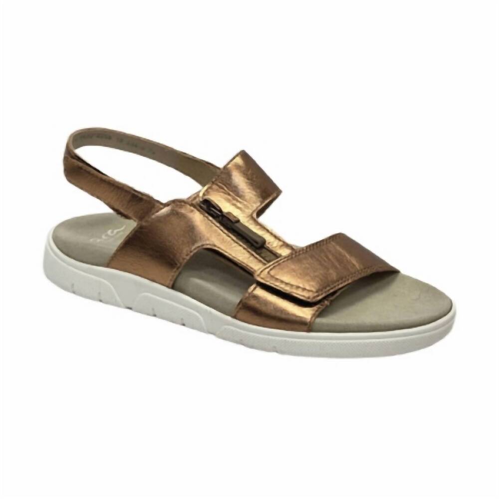 NEW ARA women's rom - sport sandal in whisky metallic/copper